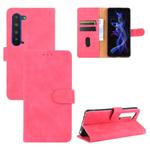 For Sharp Aquos R5G Solid Color Skin Feel Magnetic Buckle Horizontal Flip Calf Texture PU Leather Case with Holder & Card Slots & Wallet(Rose Red)