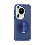 For Huawei Pura 70 Ultra CD Texture 360 Degree Rotating Holder MagSafe Phone Case(Blue)