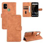 For UMIDIGI Power 3 Solid Color Skin Feel Magnetic Buckle Horizontal Flip Calf Texture PU Leather Case with Holder & Card Slots & Wallet(Brown)