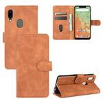 For UMIDIGI A3X Solid Color Skin Feel Magnetic Buckle Horizontal Flip Calf Texture PU Leather Case with Holder & Card Slots & Wallet(Brown)