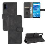 For UMIDIGI F2 Solid Color Skin Feel Magnetic Buckle Horizontal Flip Calf Texture PU Leather Case with Holder & Card Slots & Wallet(Black)