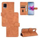 For ZTE Axon 11 5G Solid Color Skin Feel Magnetic Buckle Horizontal Flip Calf Texture PU Leather Case with Holder & Card Slots & Wallet(Brown)