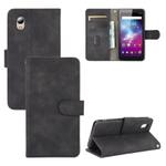 For ZTE Blade A3 Lite Solid Color Skin Feel Magnetic Buckle Horizontal Flip Calf Texture PU Leather Case with Holder & Card Slots & Wallet(Black)