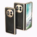 For Huawei Mate X3 Integrated Gold Wire Silver Brocade Plating Phone Case(Black)