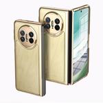 For Huawei Mate X3 Integrated Gold Wire Silver Brocade Plating Phone Case(Gold)