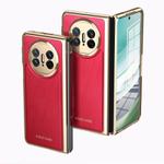 For Huawei Mate X5 Integrated Gold Wire Silver Brocade Plating Phone Case(Red)