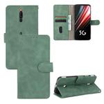 For ZTE Nubia Red Magic 5G Solid Color Skin Feel Magnetic Buckle Horizontal Flip Calf Texture PU Leather Case with Holder & Card Slots & Wallet(Green)