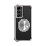 For Samsung Galaxy S23+ 5G CD Texture 360 Degree Rotating Holder MagSafe Phone Case(Grey)
