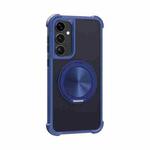 For Samsung Galaxy S23+ 5G CD Texture 360 Degree Rotating Holder MagSafe Phone Case(Blue)