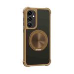 For Samsung Galaxy S23+ 5G CD Texture 360 Degree Rotating Holder MagSafe Phone Case(Gold)