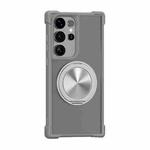 For Samsung Galaxy S23 Ultra 5G CD Texture 360 Degree Rotating Holder MagSafe Phone Case(Grey)