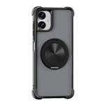 For Samsung Galaxy A06 5G / 4G CD Texture 360 Degree Rotating Holder MagSafe Phone Case(Black)