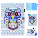 For iPad Air 2022 / 2020 10.9 Colored Drawing Stitching Horizontal Flip Leather Case with Holder & Card Slots & Sleep / Wake-up function(Colored Owl)