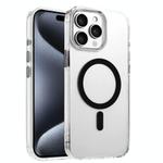 For iPhone 15 Pro Max High Transparency TPU Hybrid PC MagSafe Magnetic Phone Case(Black)