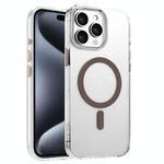 For iPhone 15 Pro Max High Transparency TPU Hybrid PC MagSafe Magnetic Phone Case(Desert Gold)