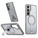 For Samsung Galaxy S23 FE 5G Star Shine Series TPU + PC MagSafe Phone Case with Fold Holder(Grey)
