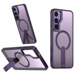 For Samsung Galaxy S23 FE 5G Star Shine Series TPU + PC MagSafe Phone Case with Fold Holder(Purple)