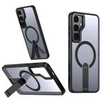 For Samsung Galaxy S23 FE 5G Star Shine Series TPU + PC MagSafe Phone Case with Fold Holder(Black)