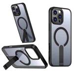 For iPhone 16 Pro Max Star Shine Series TPU + PC MagSafe Phone Case with Fold Holder(Black)
