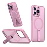 For iPhone 12 Pro Max Star Shine Series TPU + PC MagSafe Phone Case with Fold Holder(Pink)