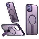 For iPhone 12 mini Star Shine Series TPU + PC MagSafe Phone Case with Fold Holder(Purple)