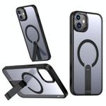 For iPhone 12 mini Star Shine Series TPU + PC MagSafe Phone Case with Fold Holder(Black)