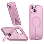 For iPhone 13 mini Star Shine Series TPU + PC MagSafe Phone Case with Fold Holder(Pink)