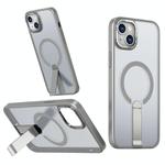 For iPhone 13 mini Star Shine Series TPU + PC MagSafe Phone Case with Fold Holder(Grey)