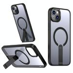 For iPhone 13 mini Star Shine Series TPU + PC MagSafe Phone Case with Fold Holder(Black)