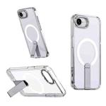 For iPhone 16e Star Shine Series TPU + PC MagSafe Phone Case with Fold Holder(Transparent)
