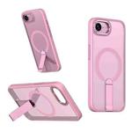 For iPhone 16e Star Shine Series TPU + PC MagSafe Phone Case with Fold Holder(Pink)