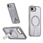 For iPhone 16e Star Shine Series TPU + PC MagSafe Phone Case with Fold Holder(Grey)