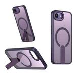 For iPhone 16e Star Shine Series TPU + PC MagSafe Phone Case with Fold Holder(Purple)