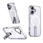 For iPhone 17 Star Shine Series TPU + PC MagSafe Phone Case with Fold Holder(Transparent)