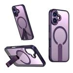 For iPhone 17 Star Shine Series TPU + PC MagSafe Phone Case with Fold Holder(Purple)