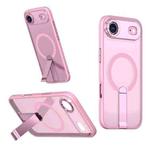 For iPhone 17 Air Star Shine Series TPU + PC MagSafe Phone Case with Fold Holder(Pink)