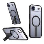 For iPhone 17 Air Star Shine Series TPU + PC MagSafe Phone Case with Fold Holder(Black)