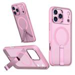 For iPhone 17 Pro Max Star Shine Series TPU + PC MagSafe Phone Case with Fold Holder(Pink)