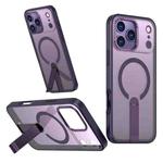For iPhone 17 Pro Max Star Shine Series TPU + PC MagSafe Phone Case with Fold Holder(Purple)