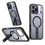 For iPhone 17 Pro Max Star Shine Series TPU + PC MagSafe Phone Case with Fold Holder(Black)