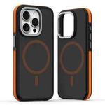 For iPhone 15 Pro Max Dual-Color Skin Feel MagSafe Phone Case(Black Orange)
