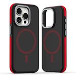 For iPhone 15 Pro Max Dual-Color Skin Feel MagSafe Phone Case(Black Red)