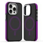 For iPhone 15 Pro Dual-Color Skin Feel MagSafe Phone Case(Black Purple)