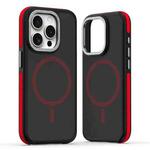 For iPhone 15 Pro Dual-Color Skin Feel MagSafe Phone Case(Black Red)