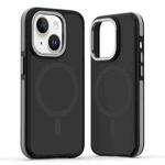 For iPhone 15 Dual-Color Skin Feel MagSafe Phone Case(Black Grey)