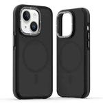 For iPhone 14 Plus Dual-Color Skin Feel MagSafe Phone Case(Black)