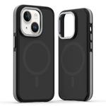 For iPhone 14 Plus Dual-Color Skin Feel MagSafe Phone Case(Black Grey)