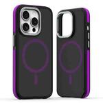 For iPhone 14 Pro Dual-Color Skin Feel MagSafe Phone Case(Black Purple)