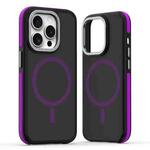 For iPhone 14 Pro Max Dual-Color Skin Feel MagSafe Phone Case(Black Purple)