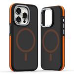 For iPhone 14 Pro Max Dual-Color Skin Feel MagSafe Phone Case(Black Orange)